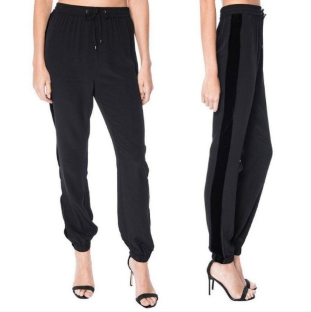 Cami NYC silk velvet tuxe side jogger pants